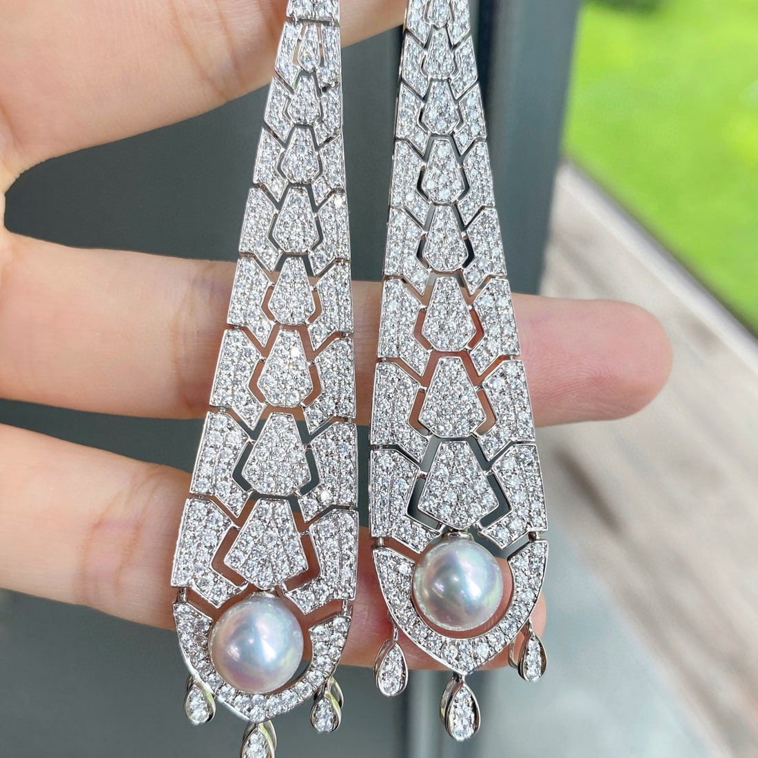 14k Gold 4.17 Ct Natural H Diamond Earrings - 2