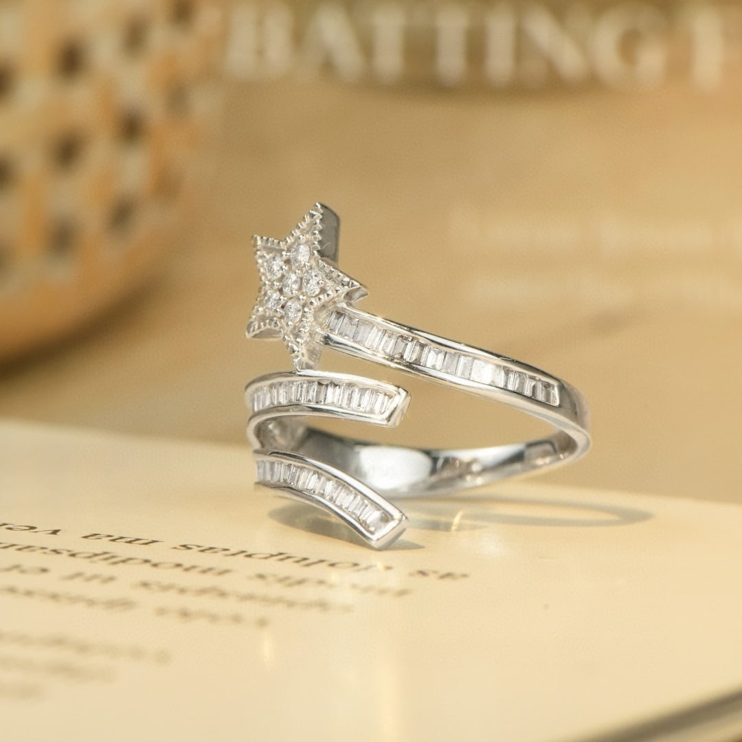 14k Gold 0.60 Ct Natural H Diamond Ring - 2