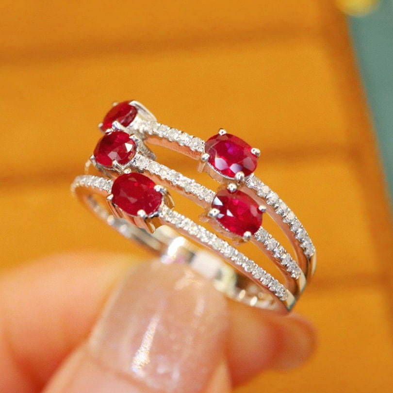 14k Gold 1.22 Ctw Natural Ruby & Diamond Ring - 2