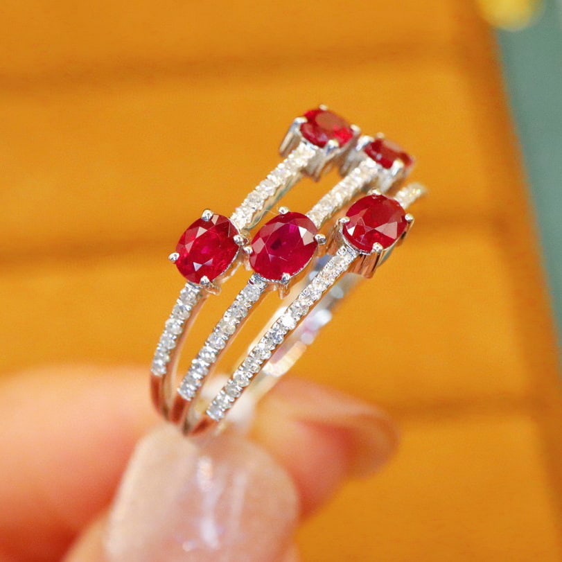 14k Gold 1.22 Ctw Natural Ruby & Diamond Ring - 3