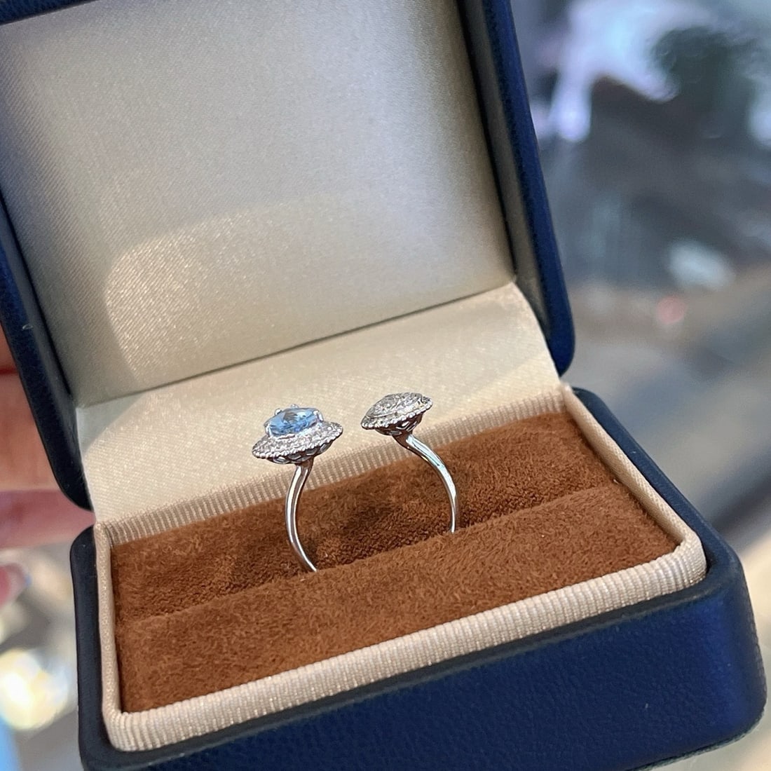 14k Gold 1.15 Ctw Natural Aquamarine & Diamond Ring - 3