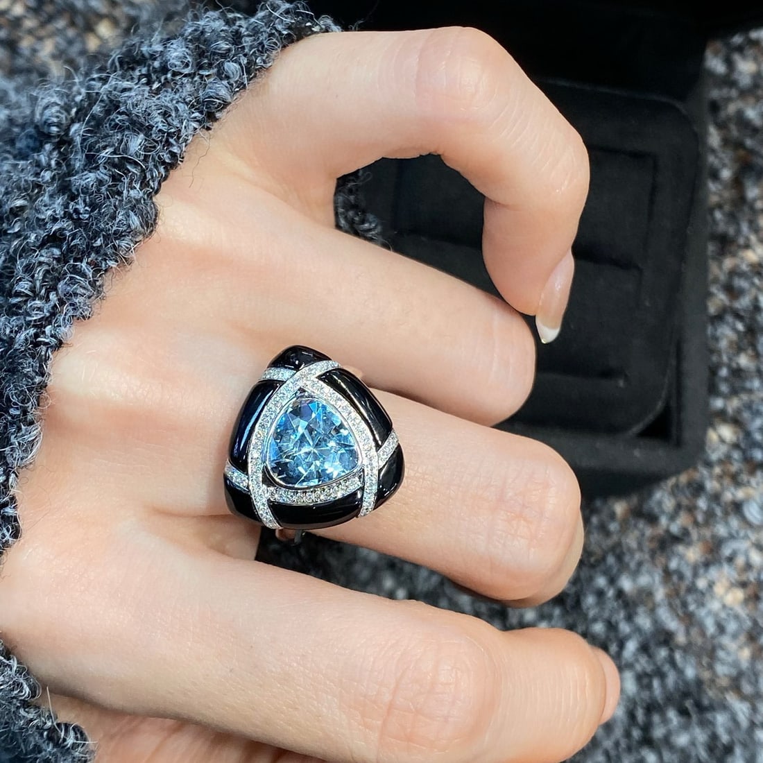 14k Gold 3.04 Ctw Natural Aquamarine & Diamond Ring - 2