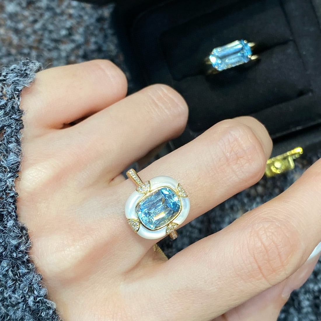 14k Gold 2.52 Ctw Natural Aquamarine & Diamond Ring - 2