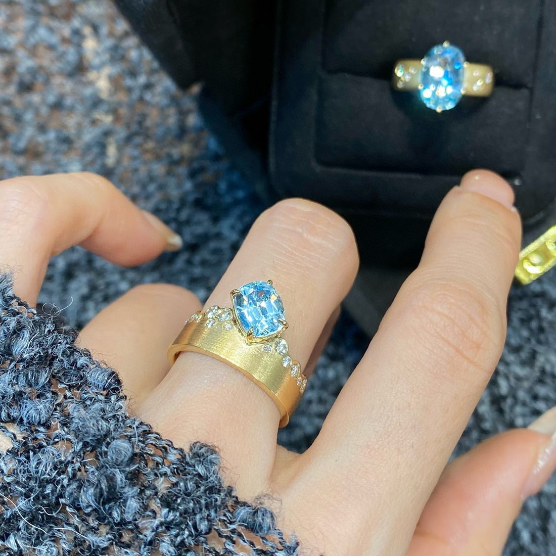 14k Gold 1.84 Ctw Natural Aquamarine & Diamond Ring - 2