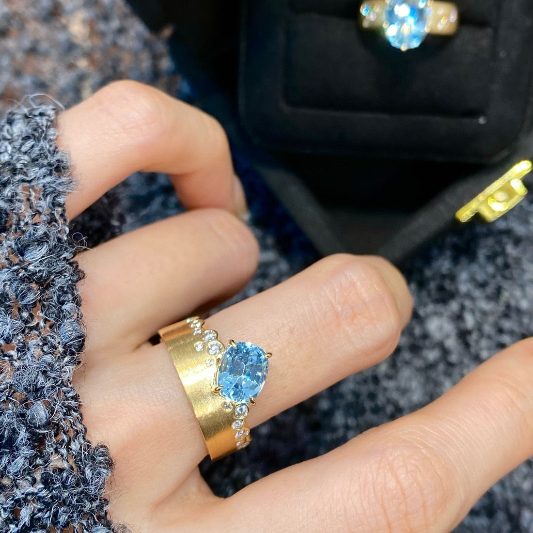 14k Gold 1.84 Ctw Natural Aquamarine & Diamond Ring - 4