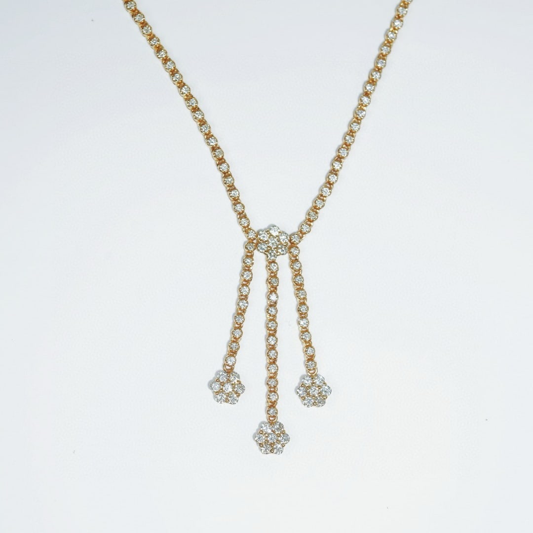 14k Gold 3.30 Ct Natural H Diamond Necklace - 5