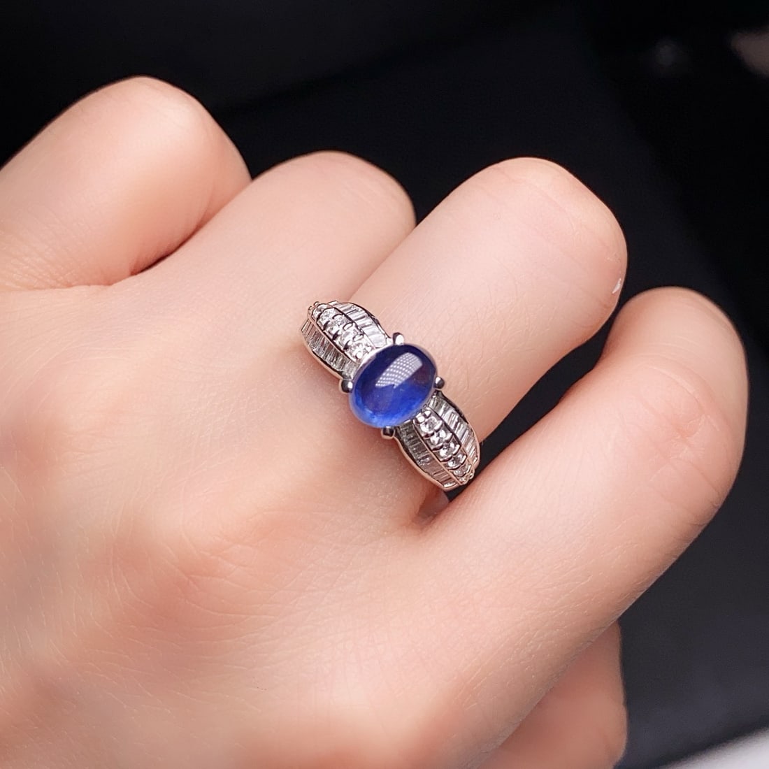 14k Gold 2.95 Ctw Natural Sapphire & Diamond Ring - 2