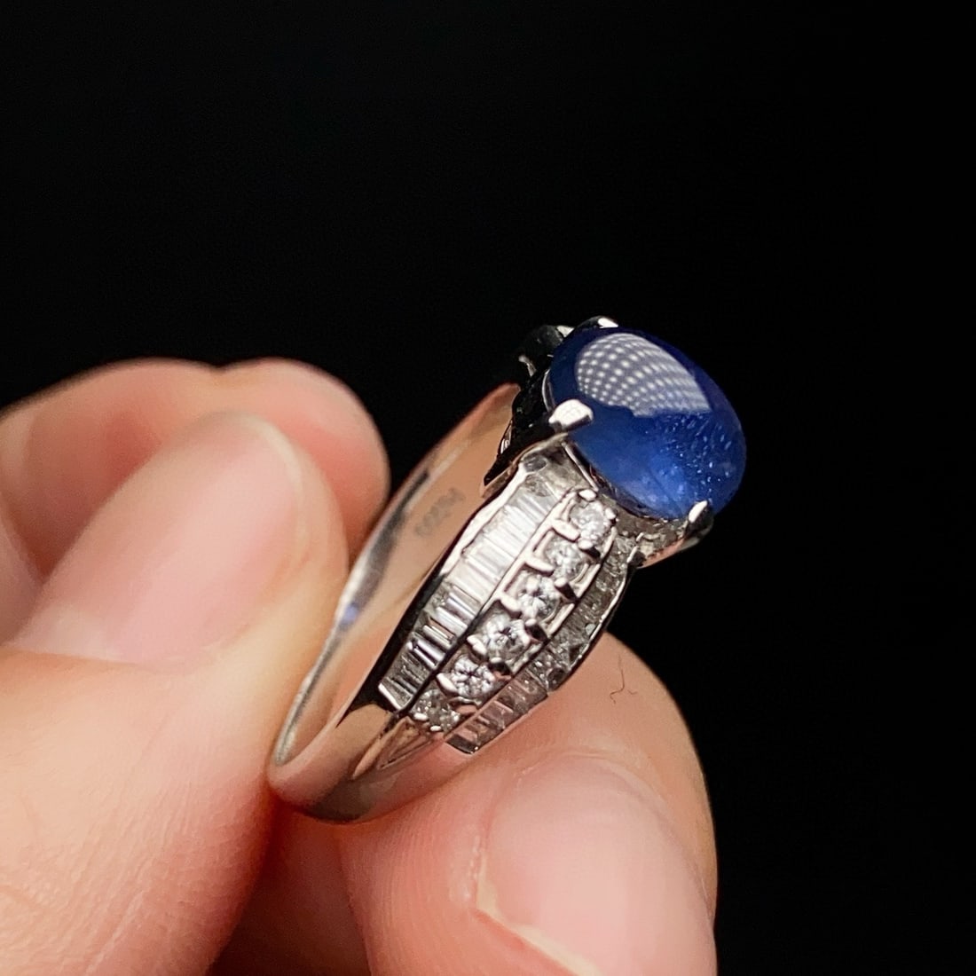 14k Gold 2.95 Ctw Natural Sapphire & Diamond Ring - 4