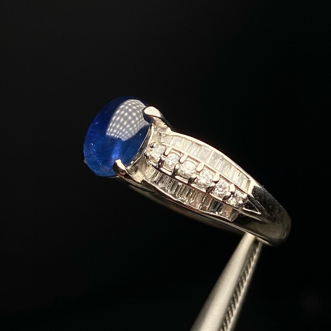 14k Gold 2.95 Ctw Natural Sapphire & Diamond Ring - 5