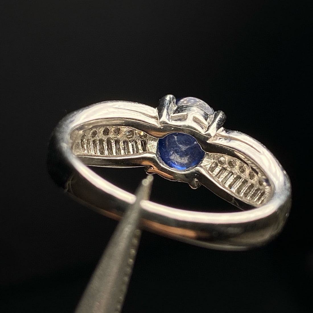 14k Gold 2.95 Ctw Natural Sapphire & Diamond Ring - 6