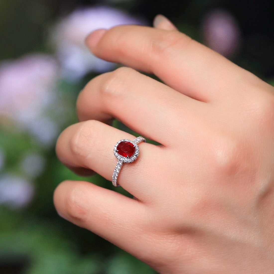 14k Gold 1.24 Ct Natural Ruby & Diamond Ring - 3