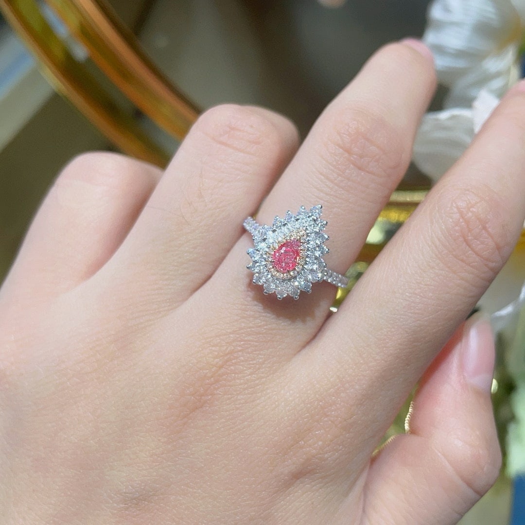 14k Gold 1.03 Ctw Natural Pink Diamond & Diamond Ring - 2