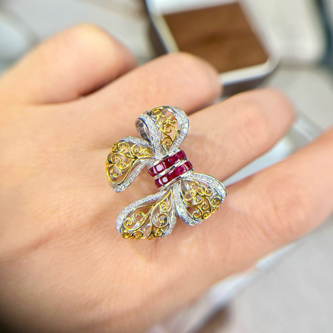 14k Gold 1.80 Ctw Natural Ruby & Diamond Ring - 5
