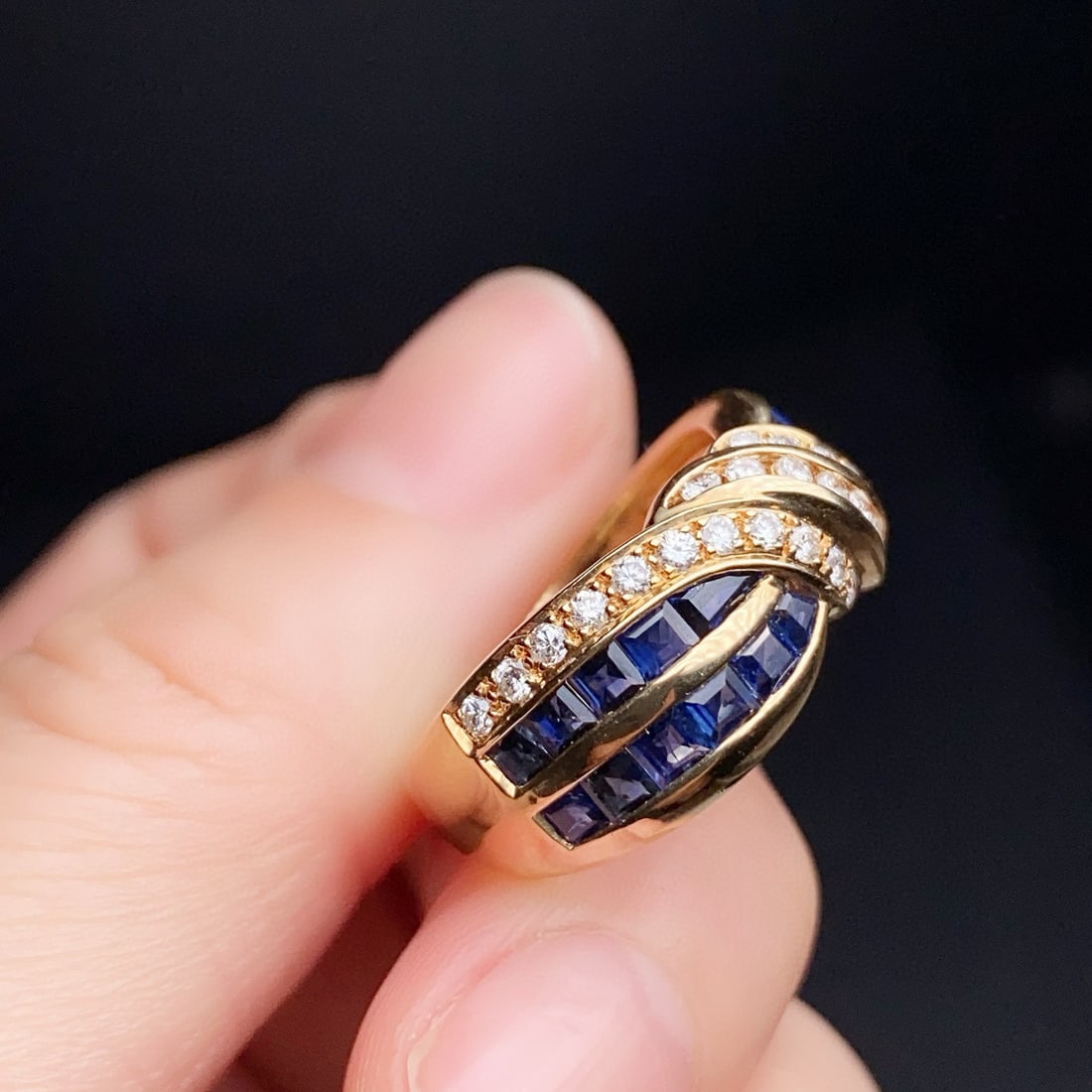14k Gold 2.38 Ctw Natural Sapphire & Diamond Ring - 2