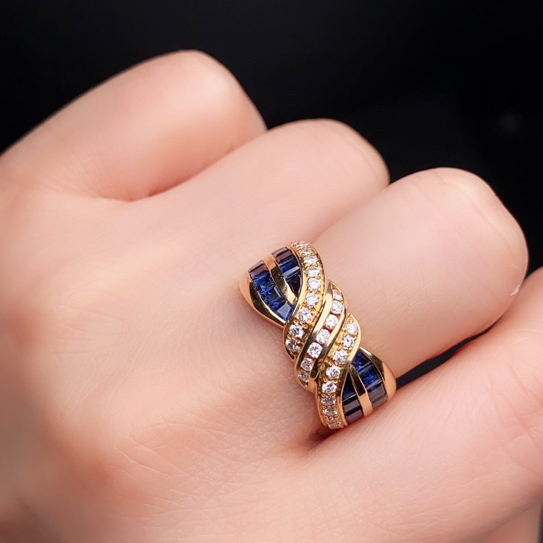 14k Gold 2.38 Ctw Natural Sapphire & Diamond Ring - 6