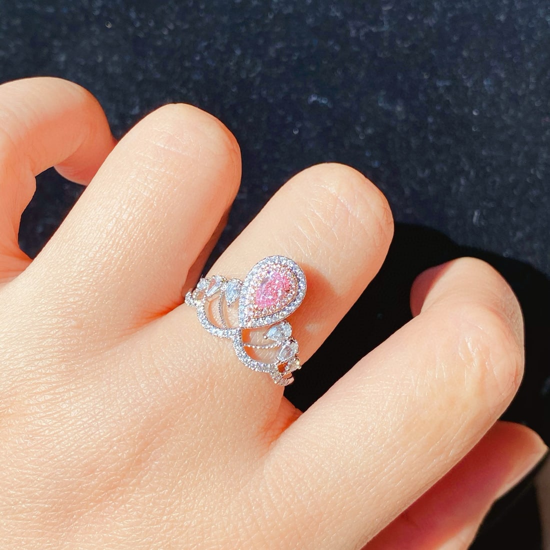 Gia Certified 14k Gold 0.80 Ctw Natural Pink Diamond & Diamond Ring - 5