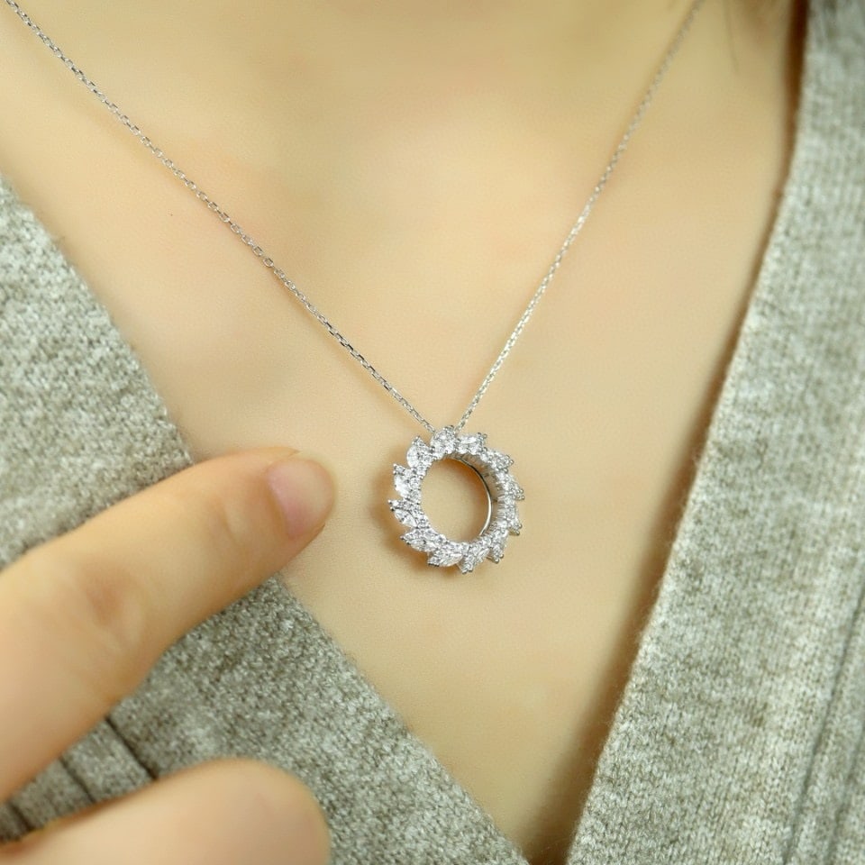 14k Gold 1.0 Ct Natural H Diamond Pendant( Without Chain ) - 5