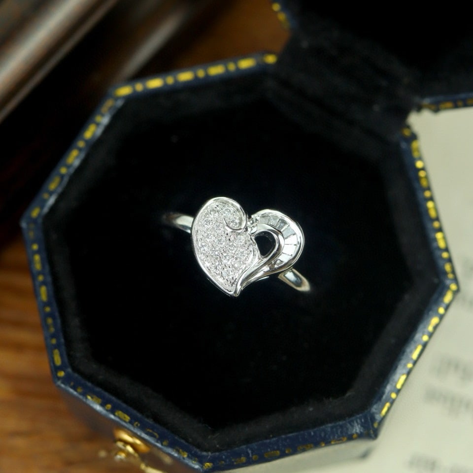14k Gold 0.20 Ct Natural H Diamond Ring - 2