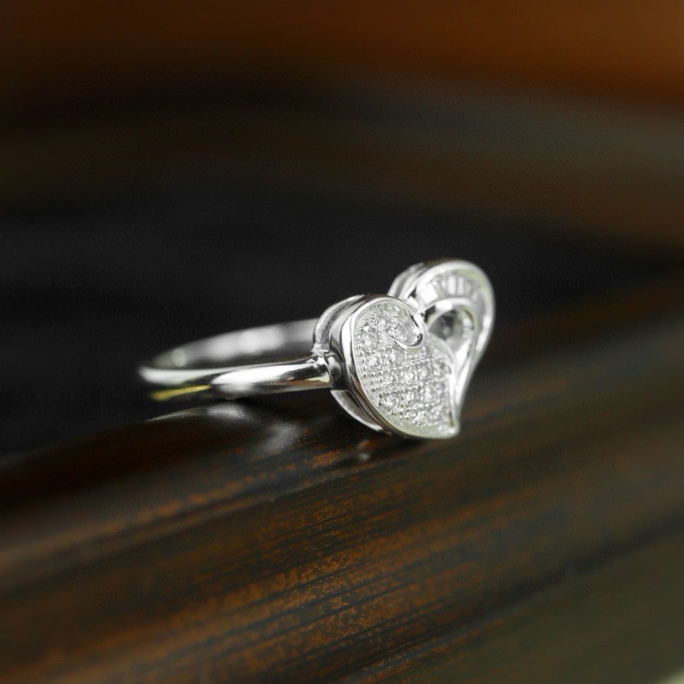 14k Gold 0.20 Ct Natural H Diamond Ring - 4