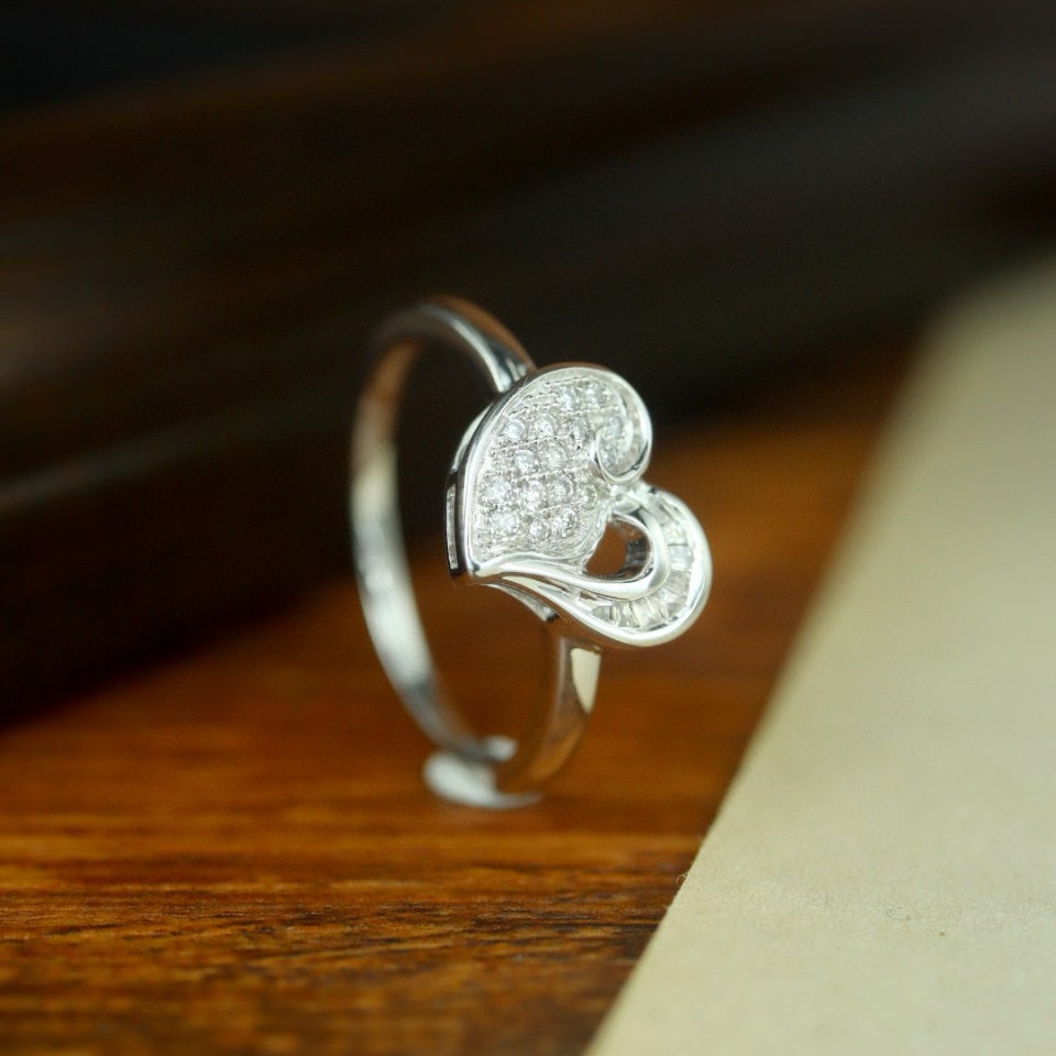 14k Gold 0.20 Ct Natural H Diamond Ring - 5