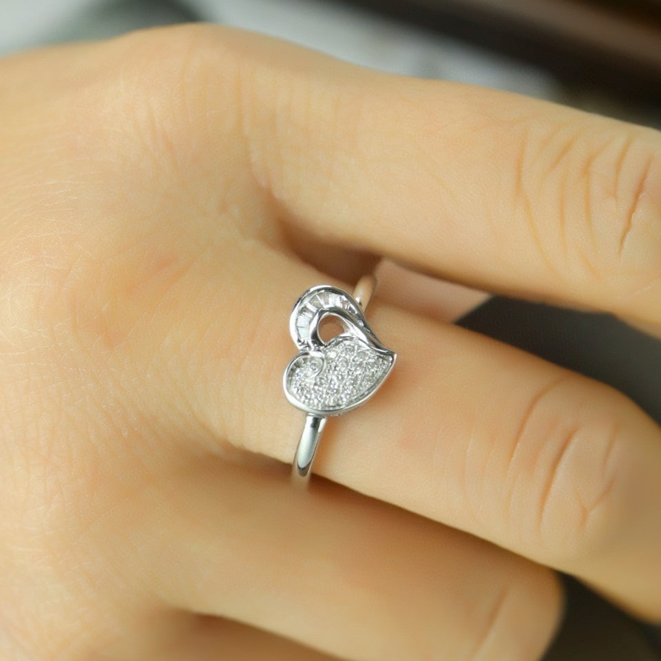 14k Gold 0.20 Ct Natural H Diamond Ring - 6
