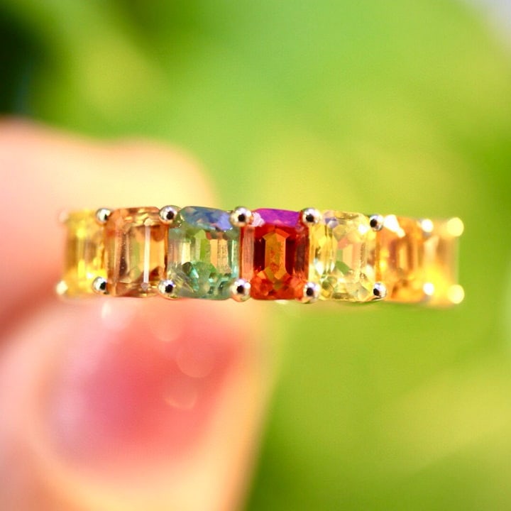 14k Gold 2.44 Ct Natural Sapphire Ring: Ref:230994388 // gold content:14k gold // ring size:7. 25us // // main gemstone:sapphire // shape:octagonal // carat weight:2. 44ct // color:color // treatment:natural // Low Estimate: 2400