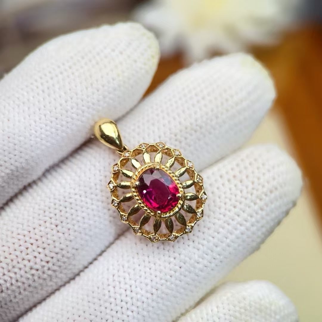 14k Gold 2.41 Ctw Natural Tourmaline & Diamond Jewelry Set - 3