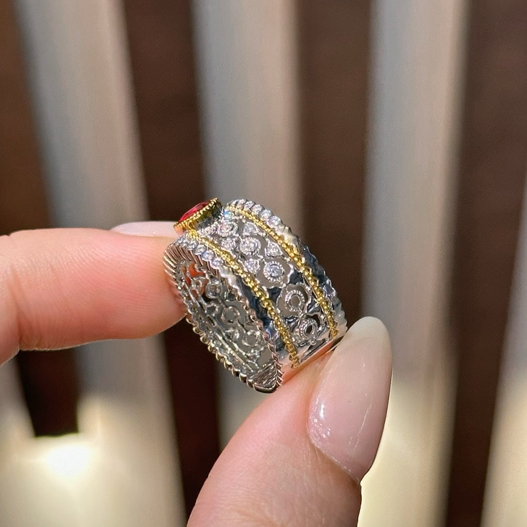 14k Gold 1.05 Ctw Natural Ruby & Diamond Ring - 3