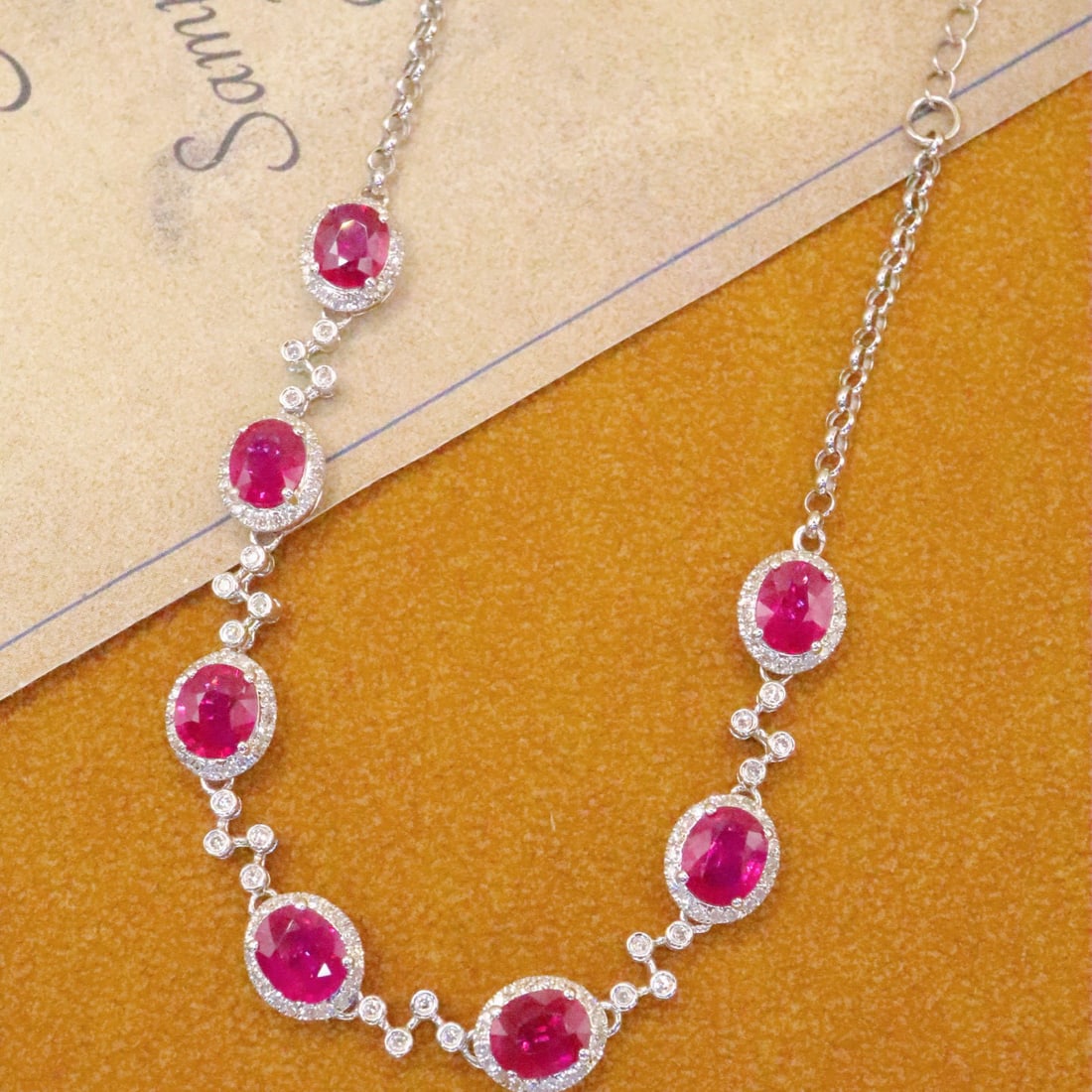 14k Gold 4.16 Ctw Natural Ruby & Diamond Bracelet - 2