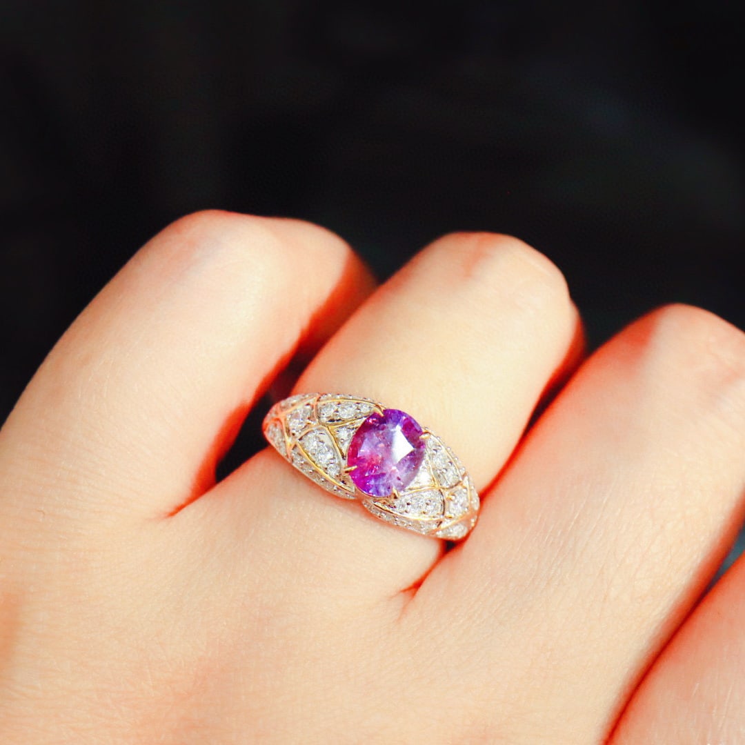 14k Gold 1.52 Ctw Natural Sapphire & Diamond Ring - 2