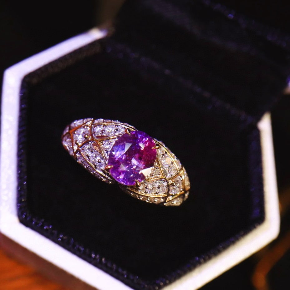 14k Gold 1.52 Ctw Natural Sapphire & Diamond Ring - 5