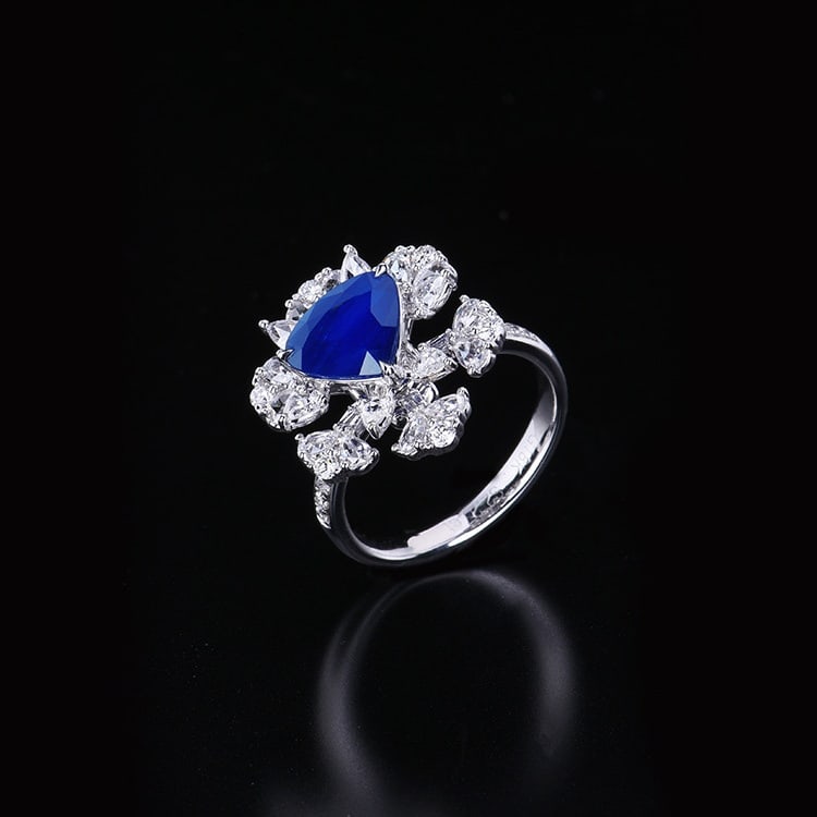 14k Gold 3.39 Ctw Natural Sapphire & Diamond Ring/pendant( Without Chain ) - 3