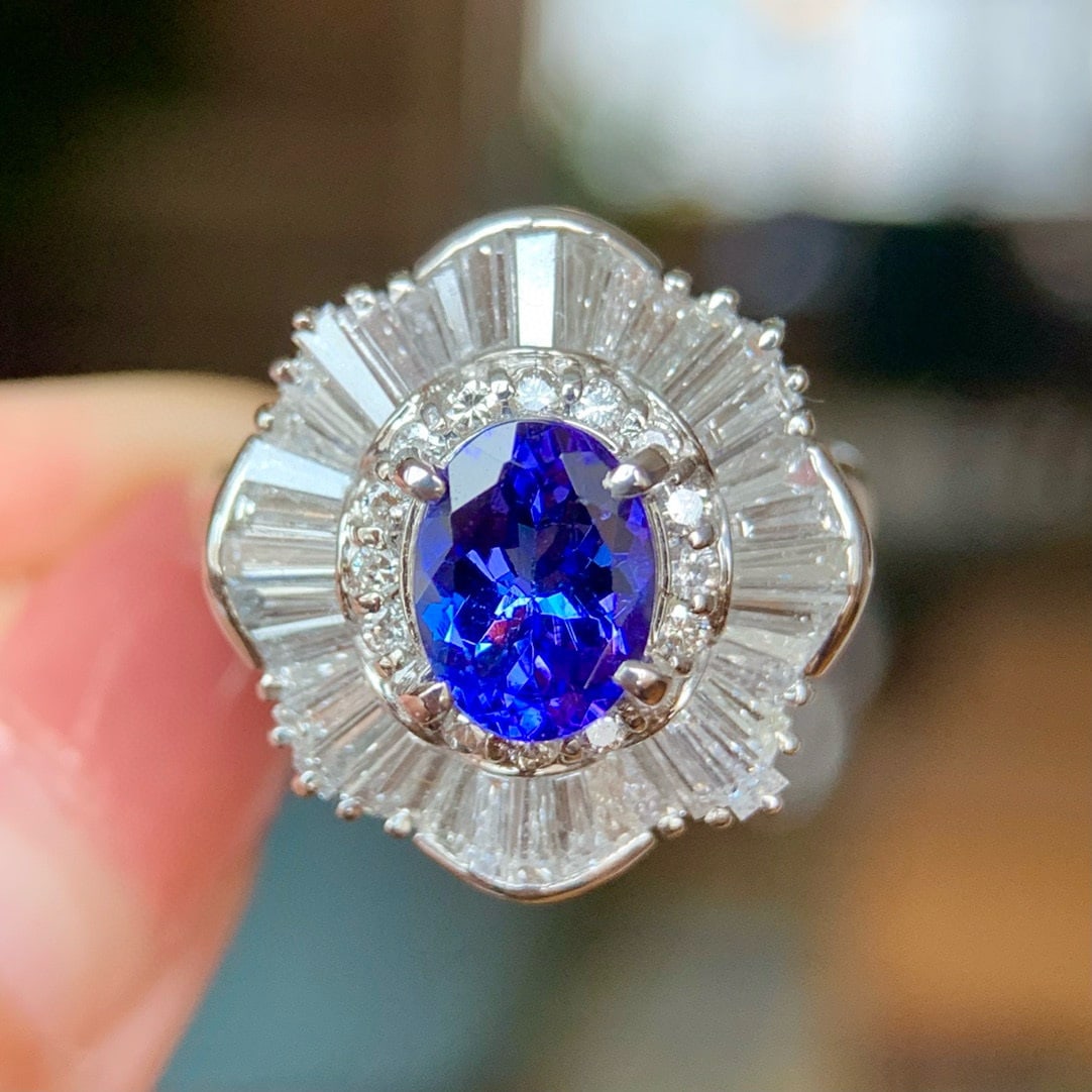 14k Gold 2.77 Ctw Natural Tanzanite & Diamond Ring - 3
