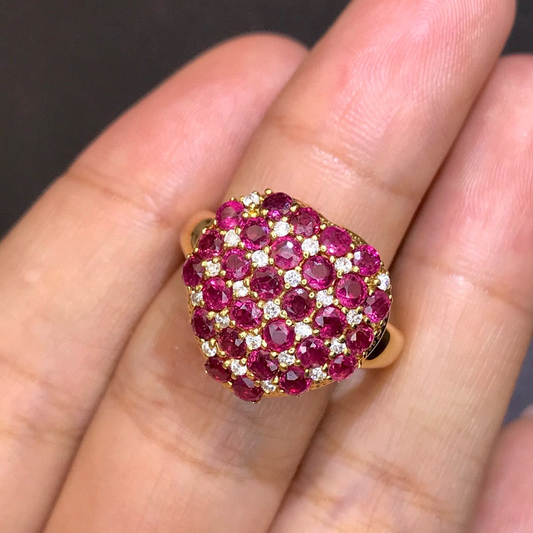14k Gold 2.60 Ctw Natural Ruby & Diamond Ring - 3