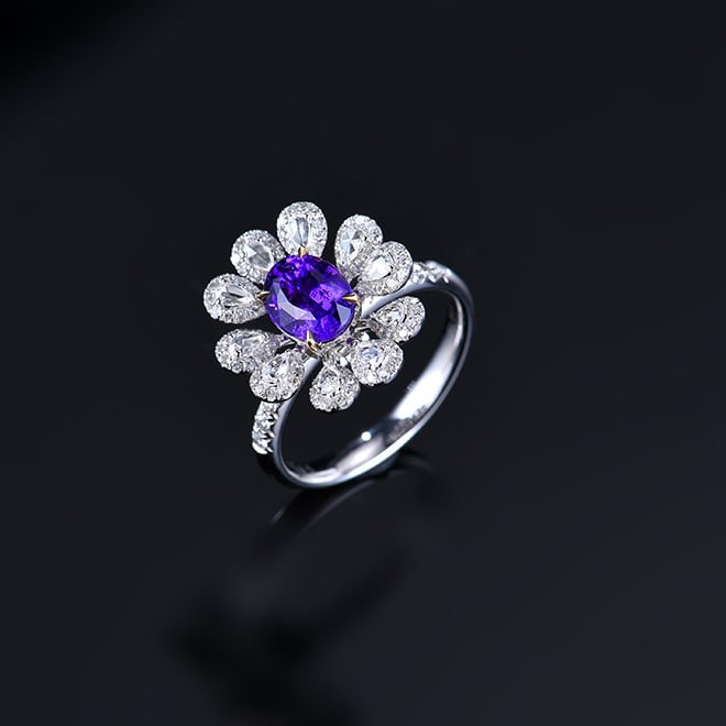 14k Gold 2.53 Ctw Natural Sapphire & Diamond Ring/pendant( Without Chain ) - 4