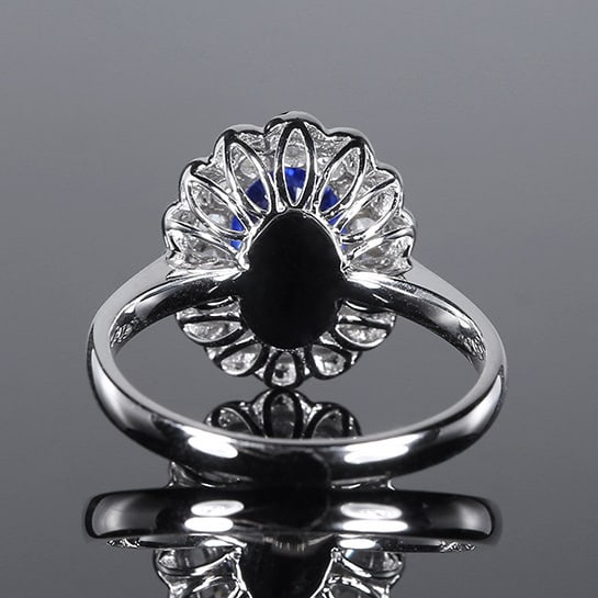 14k Gold 2.34 Ctw Natural Sapphire & Diamond Ring - 2