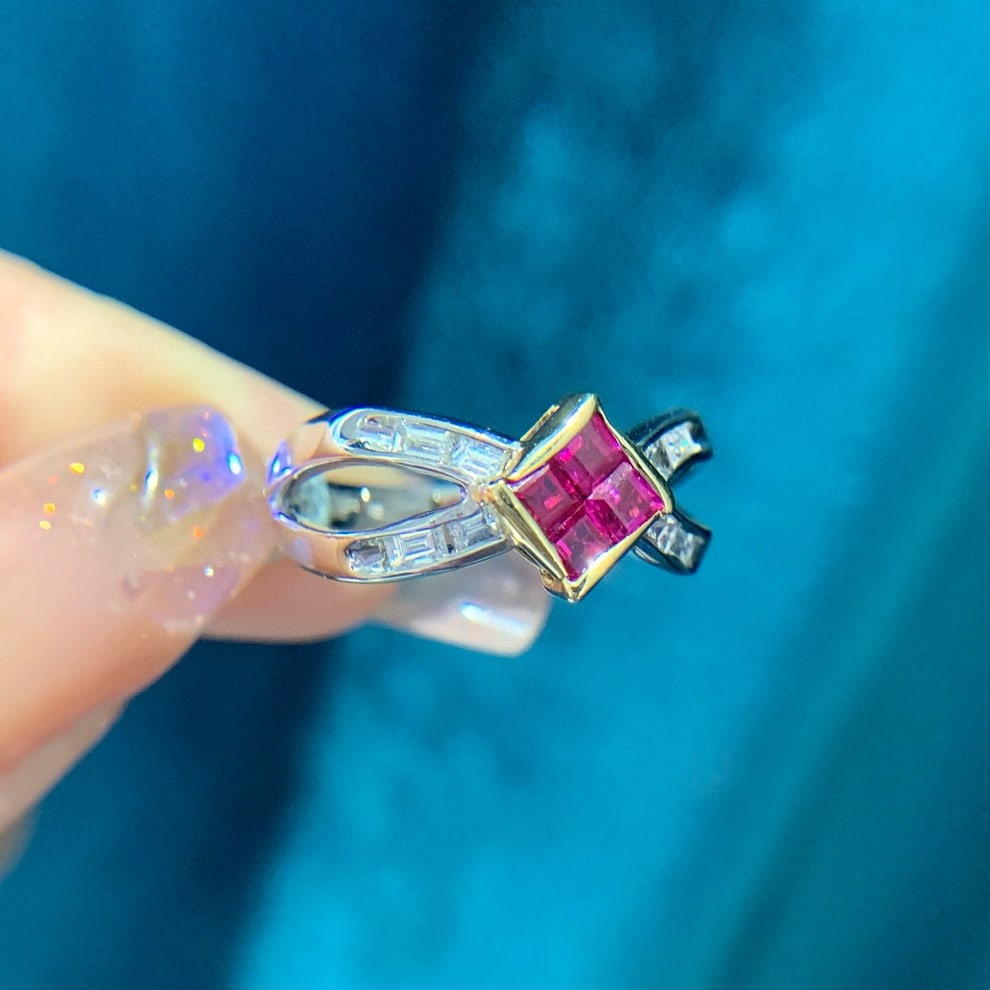 14k Gold 1.25 Ctw Natural Ruby & Diamond Ring - 2