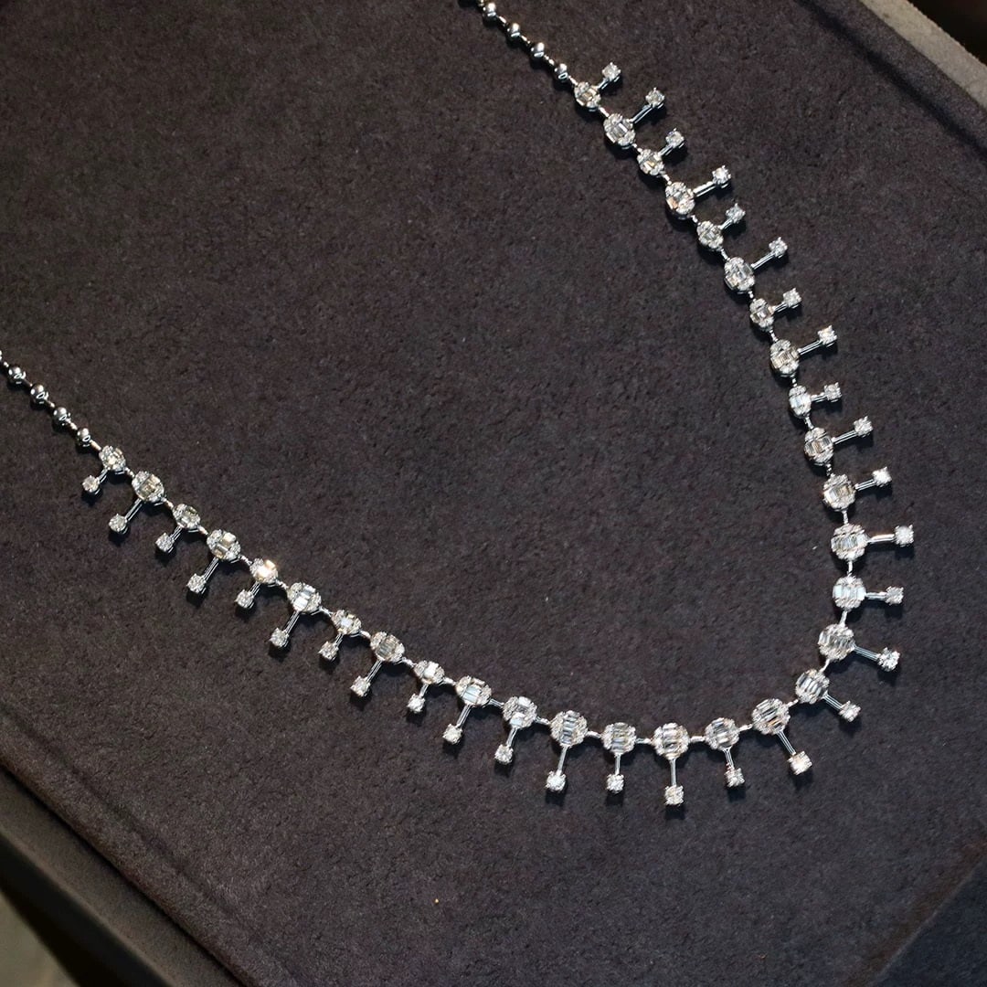 14k Gold 2.6 Ct Natural H Diamond Necklace - 4