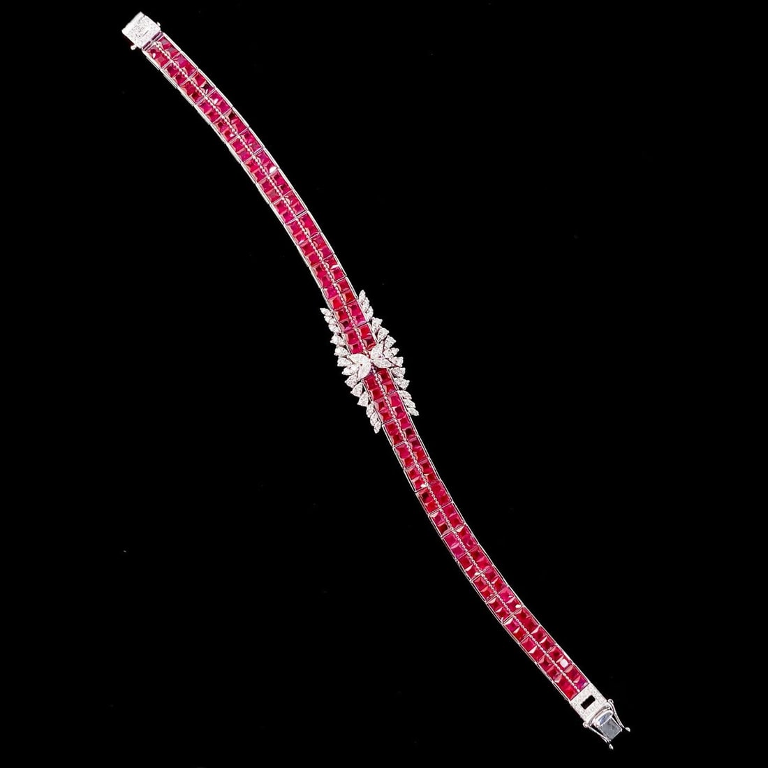 14k Gold 12.53 Ctw Natural Ruby & Diamond Bracelet - 6