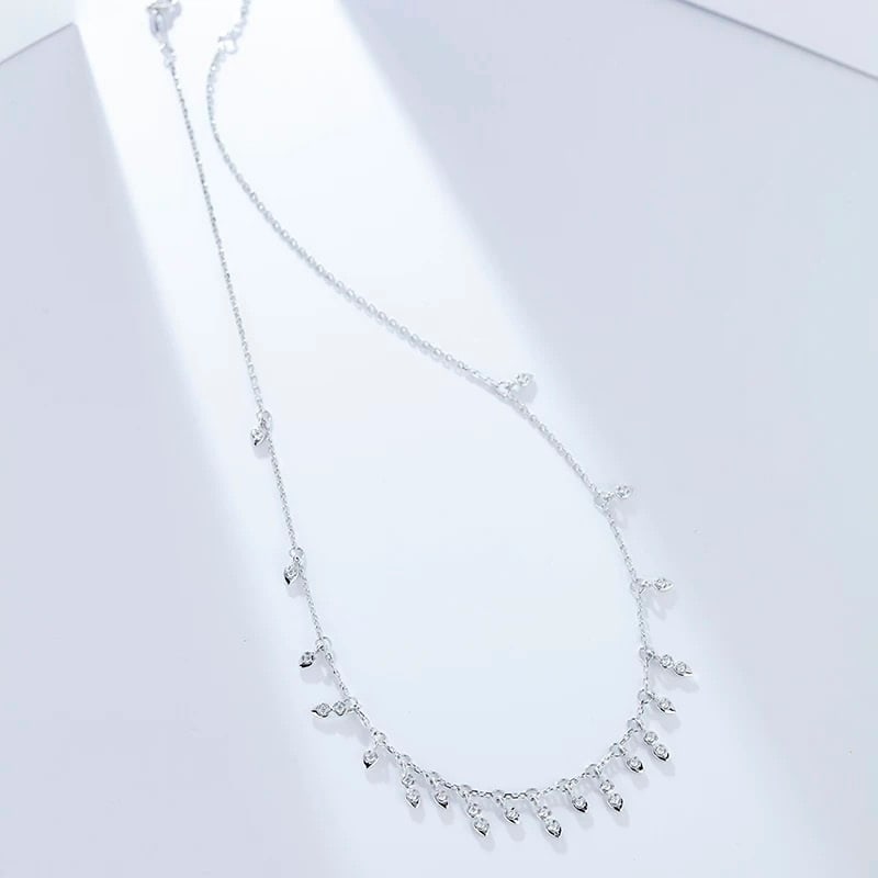 14k Gold 0.3 Ct Natural H Diamond Necklace - 2