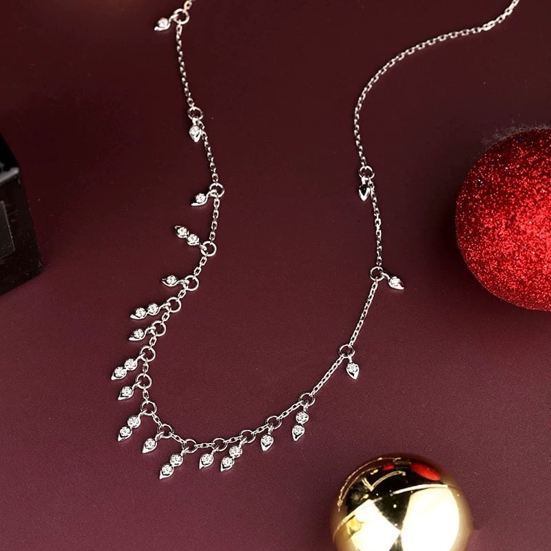 14k Gold 0.3 Ct Natural H Diamond Necklace - 4