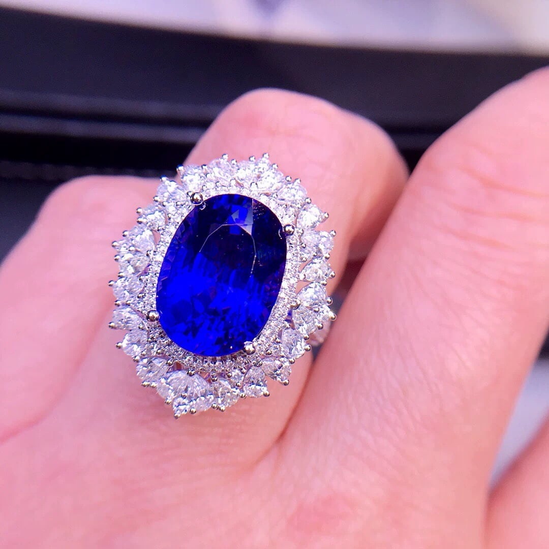 14k Gold 8.15 Ctw Natural Tanzanite & Diamond Ring/pendant( Without Chain ) - 5