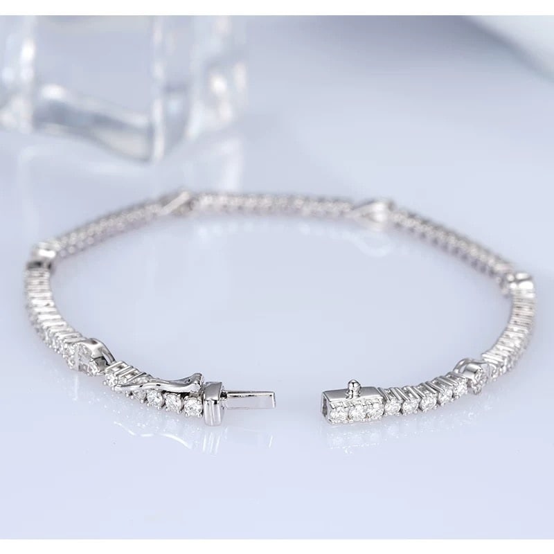 14k Gold 1.98 Ct Natural H Diamond Bracelet - 2