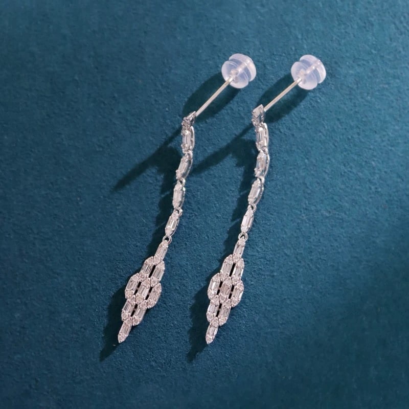 14k Gold 0.8 Ct Natural H Diamond Earrings - 2