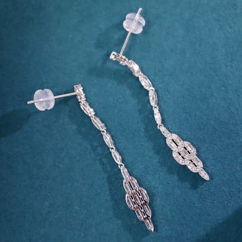 14k Gold 0.8 Ct Natural H Diamond Earrings - 3