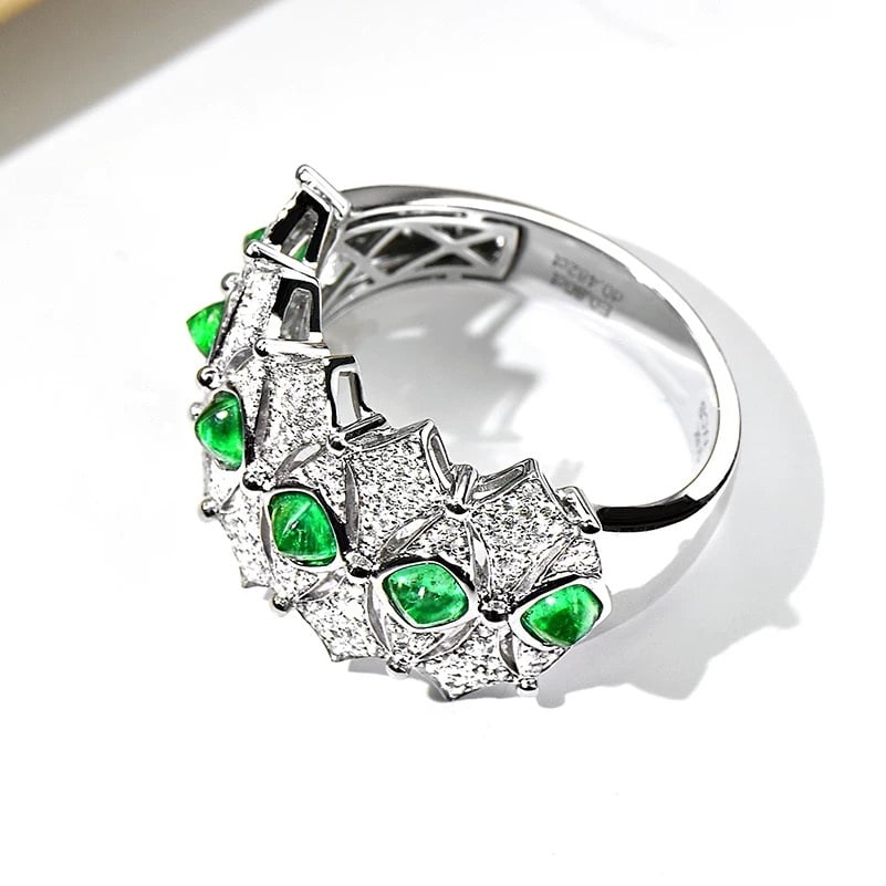 14k Gold 1.28 Ctw Natural Emerald & Diamond Ring - 3