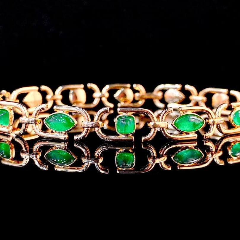 14k Gold 3.37 Ct Natural Emerald Bracelet (1 of 8)
