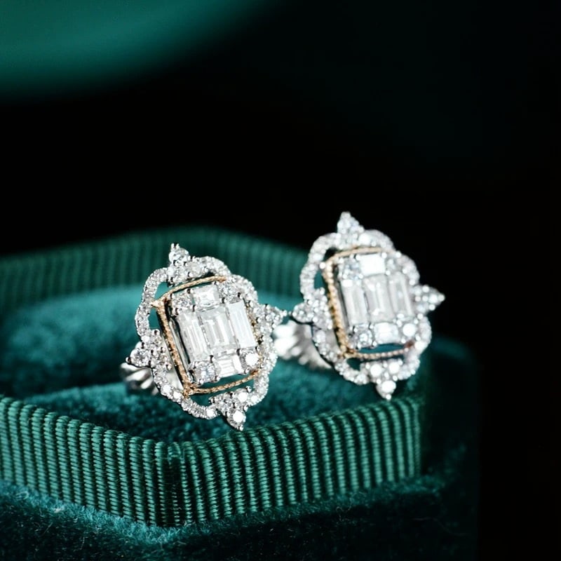 14k Gold 1.1 Ct Natural H Diamond Earrings - 3
