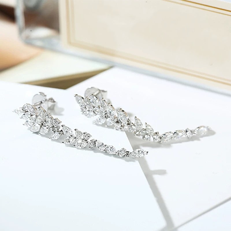 14k Gold 1.32 Ct Natural H Diamond Earrings - 2