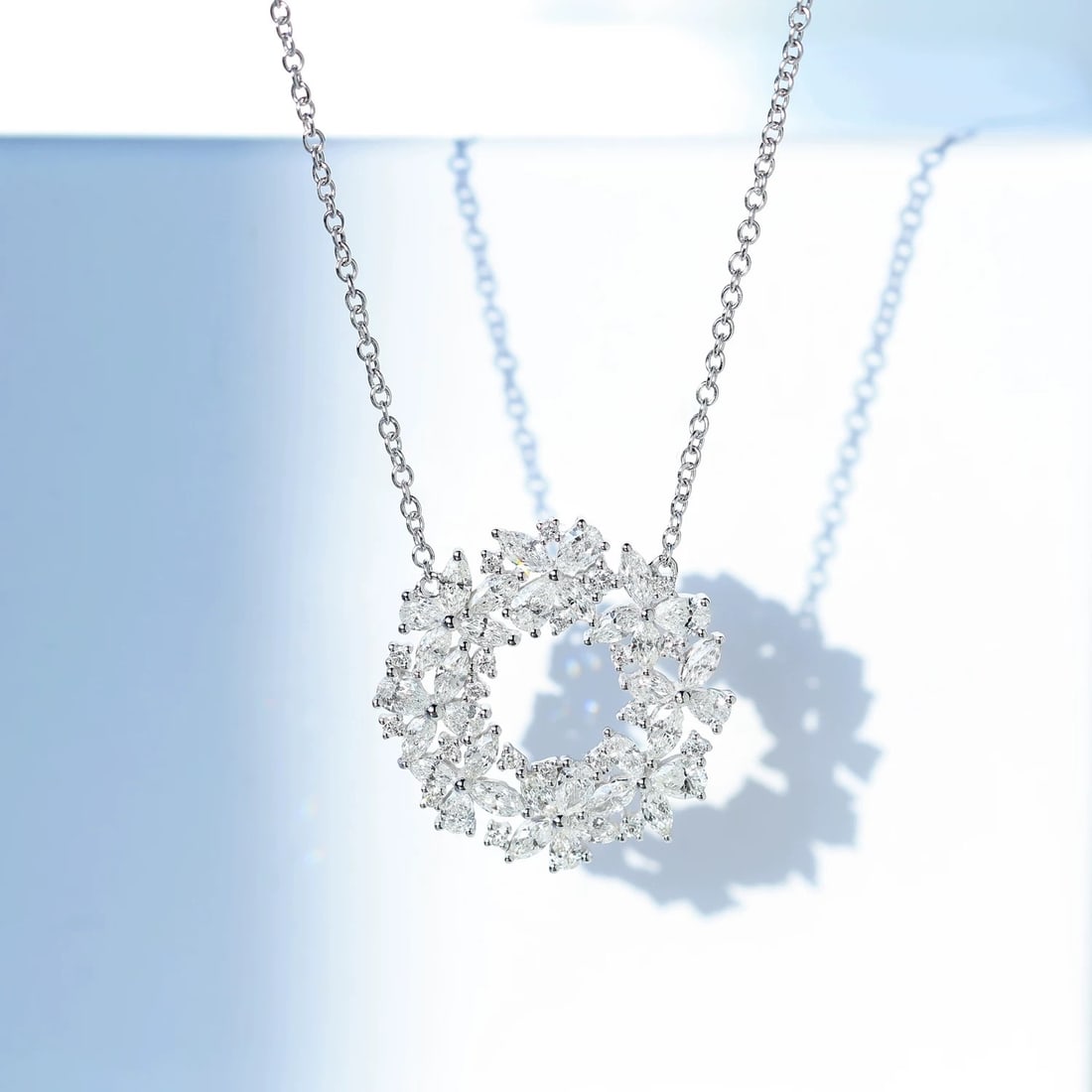 14k Gold 1.3 Ct Natural H Diamond Necklace - 2